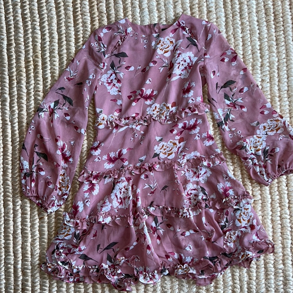 Bardot Junior girl chiffon raffles skirt open back dress US14